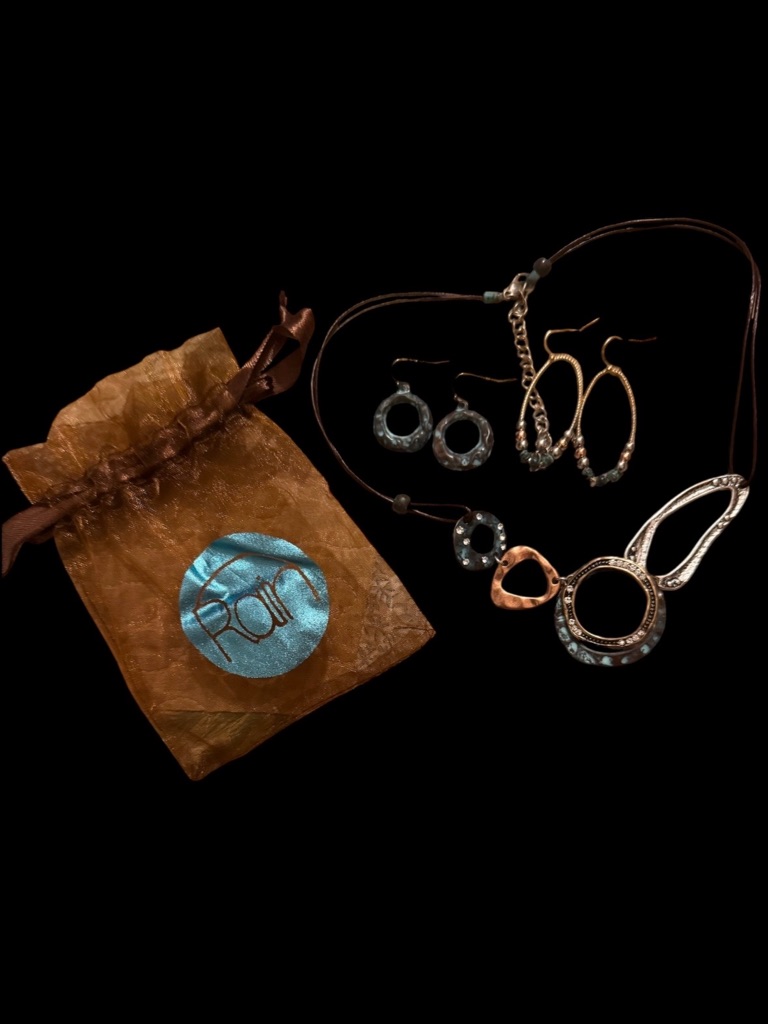 Rain Boho Mixed Metal Necklace & 2 Earring Set